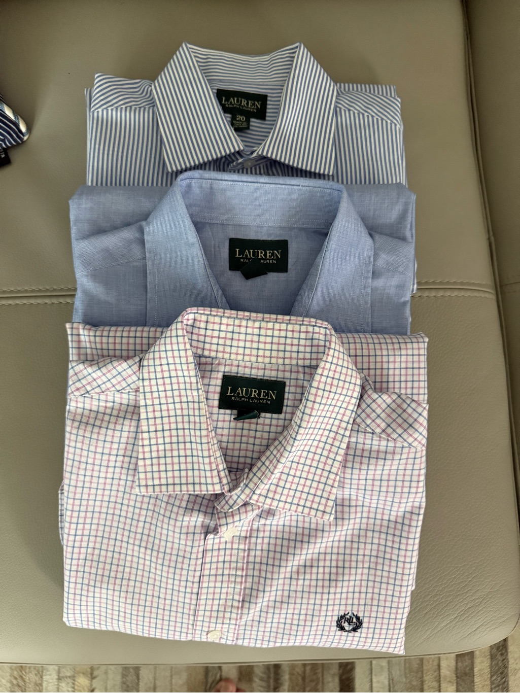Lauren Ralph Lauren Men’s Blue And White Dress Shirt Set